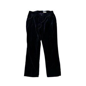 Lane Bryant Black Velvet Straight Leg Pants 18 High Rise NWT